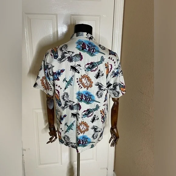 Vintage Monzini Collection Hawaiian Shirt Aloha Men's Size Large​​​​​​​​​​​ - Picture 3 of 9